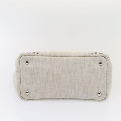 Prada Canapa Tote Rhinestone Embellished Canvas, GRAY, CANVAS, Tote bag
