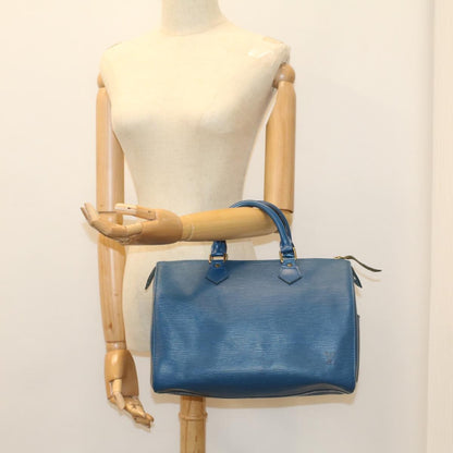 Louis Vuitton Speedy Handbag Epi Leather, BLUE, LEATHER, Handbag