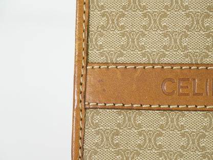 Celine Vintage Macadam Shoulder Bag Canvas, BEIGE, CANVAS, Shoulder bag