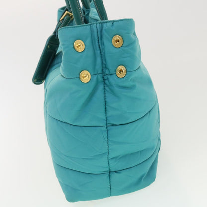 Prada Convertible Tote Quilted Tessuto, TURQUOISE, NYLON, Handbag