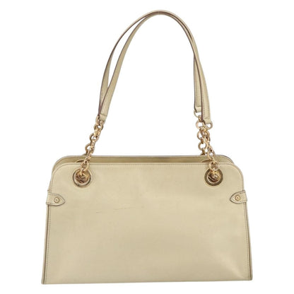 Salvatore Ferragamo Gancini handbag Leather, GOLD, LEATHER, Shoulder bag