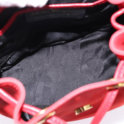 Salvatore Ferragamo Gancini Flap Drawstring Backpack Leather, RED, LEATHER, Backpack