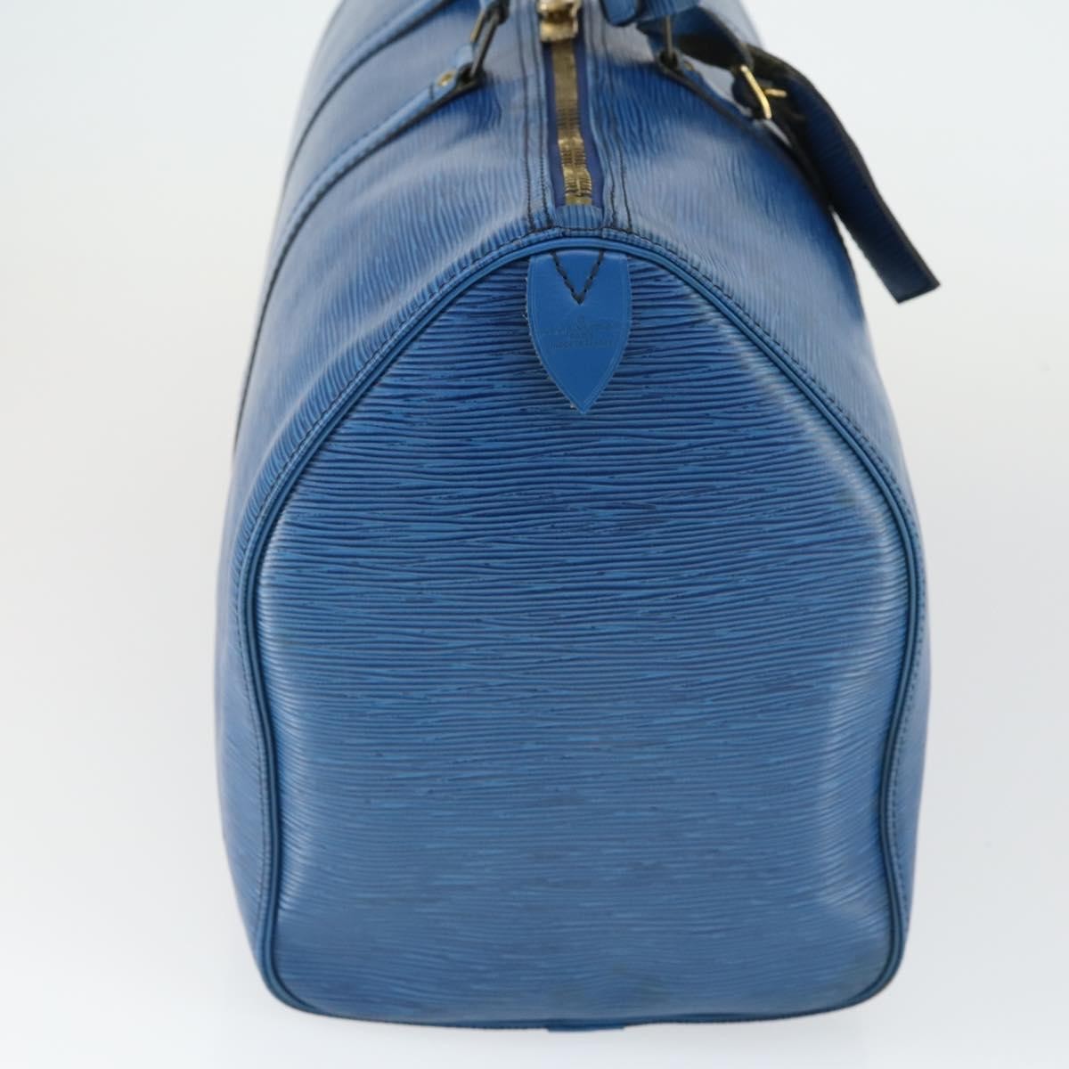 Louis Vuitton Keepall Bag Epi Leather, BLUE, LEATHER, Travel bag