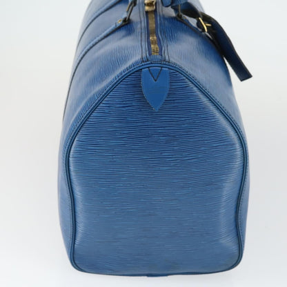 Louis Vuitton Keepall Bag Epi Leather, BLUE, LEATHER, Travel bag