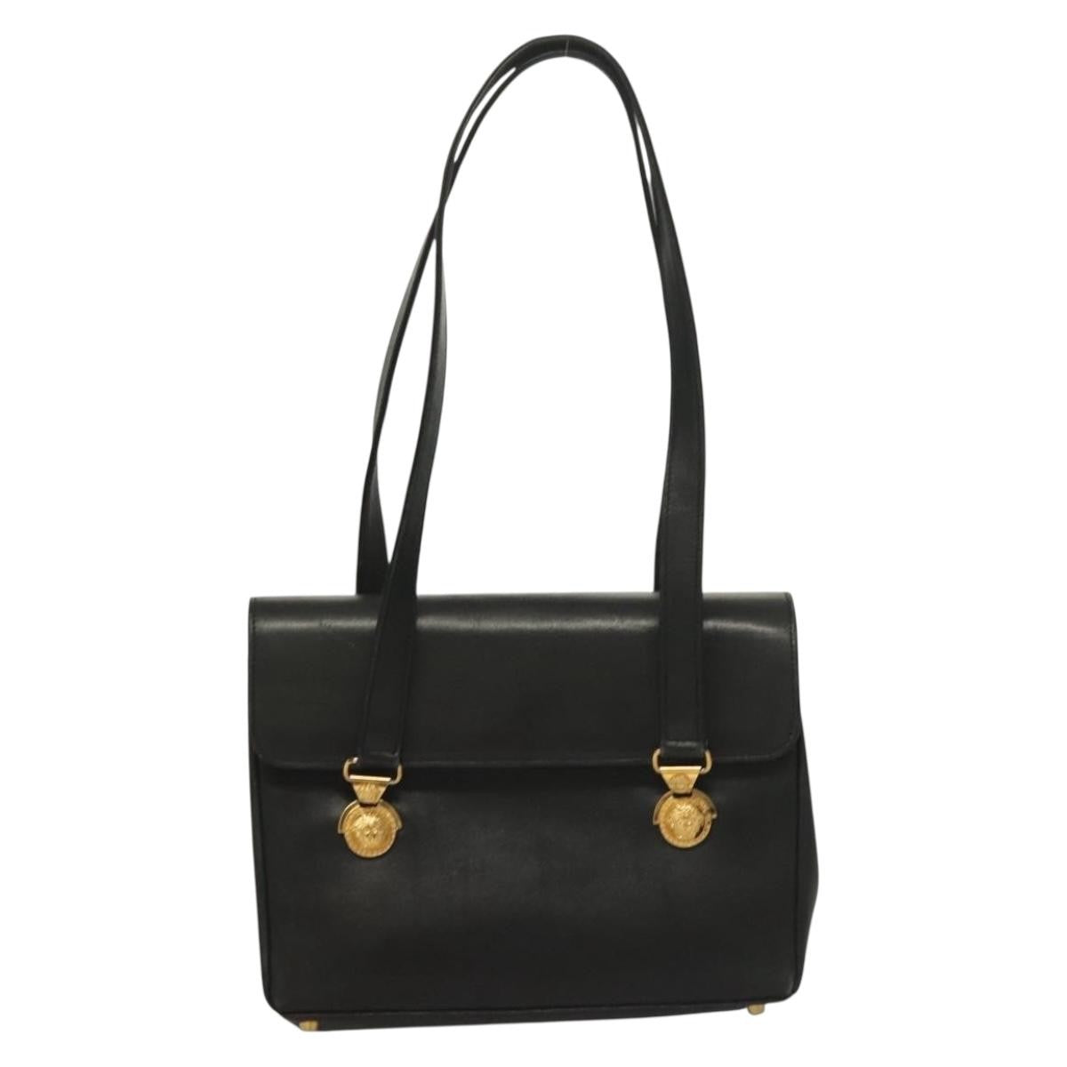 Versace Vintage Flap Shoulder Bag Leather, GOLD, LEATHER, Shoulder bag