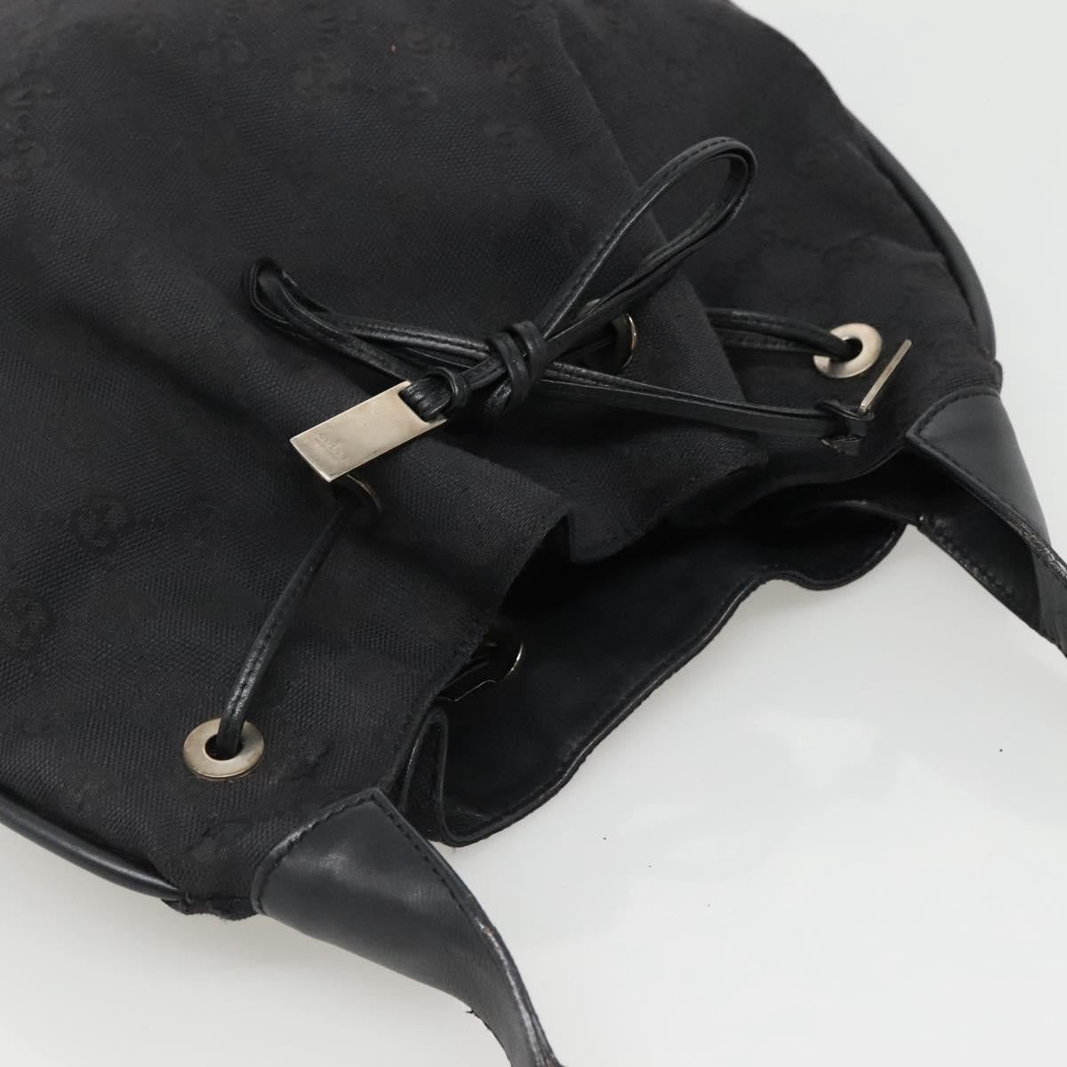 Gucci Miss Bamboo Bucket Bag GG Canvas, BLACK, CANVAS, Shoulder bag