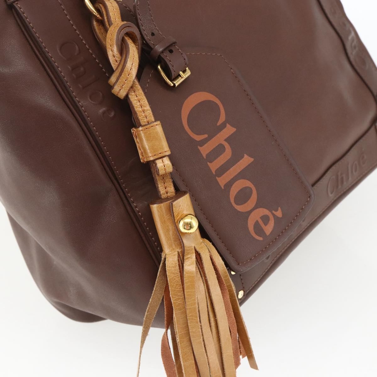 Chloe Eden Tote bag Leather, BROWN, LEATHER, Tote bag