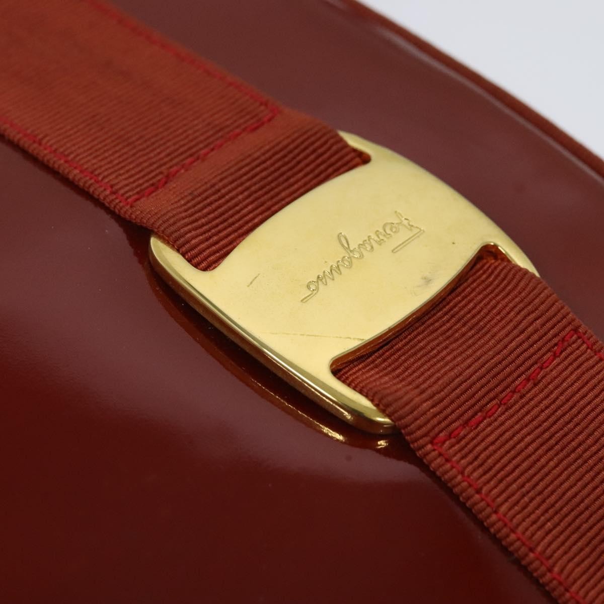 Salvatore Ferragamo Vala Shoulder Bag Patent Leather, RED, PATENT_LEATHER, Shoulder bag