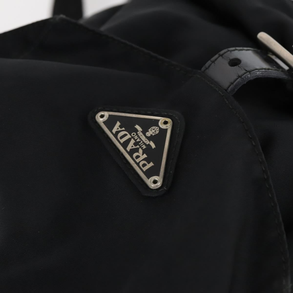Prada Double Front Pocket Backpack Tessuto, BLACK, NYLON, Backpack