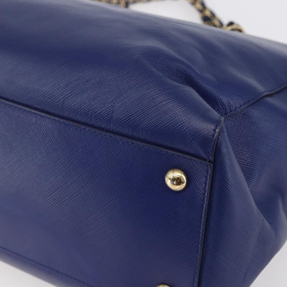 Salvatore Ferragamo Vara Bow Chain Tote Leather, BLUE, LEATHER, Tote bag