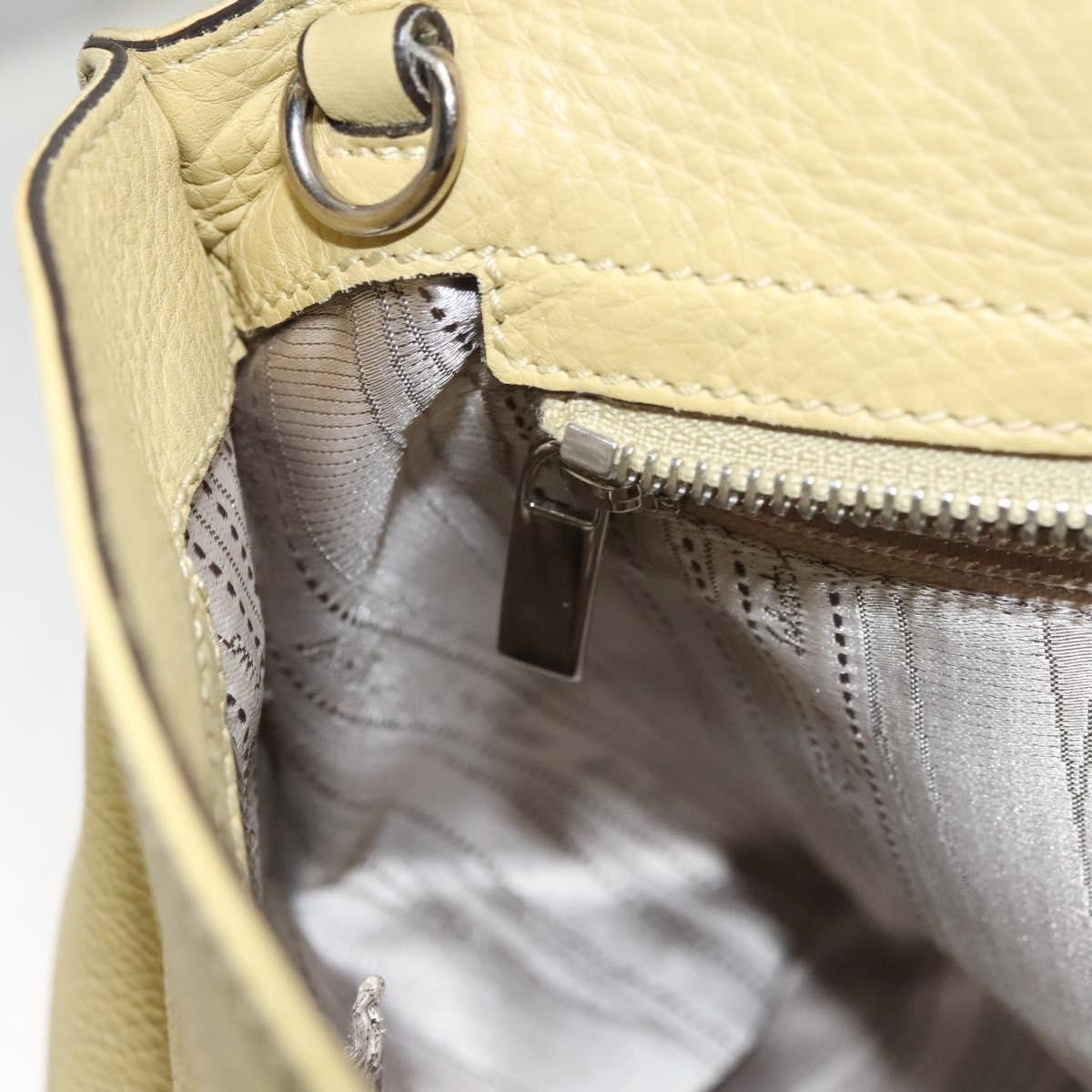 Salvatore Ferragamo Gancini handbag Leather, YELLOW, LEATHER, Handbag