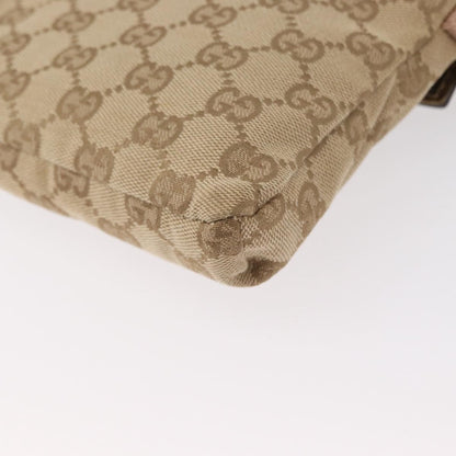 Gucci Vintage Double Belt Bag GG Canvas with Leather, BEIGE, CANVAS, Shoulder bag