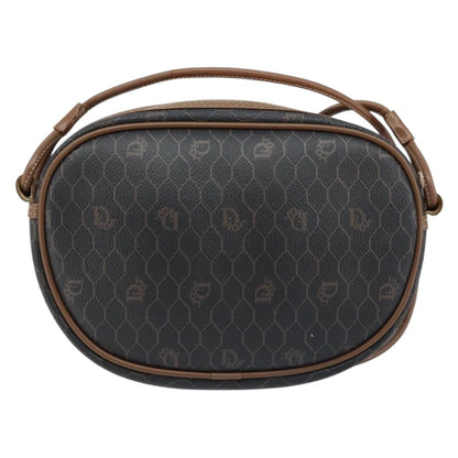 Christian Dior Vintage Honeycomb Shoulder Bag Canvas and Leather, BLACK, CANVAS, Shoulder bag