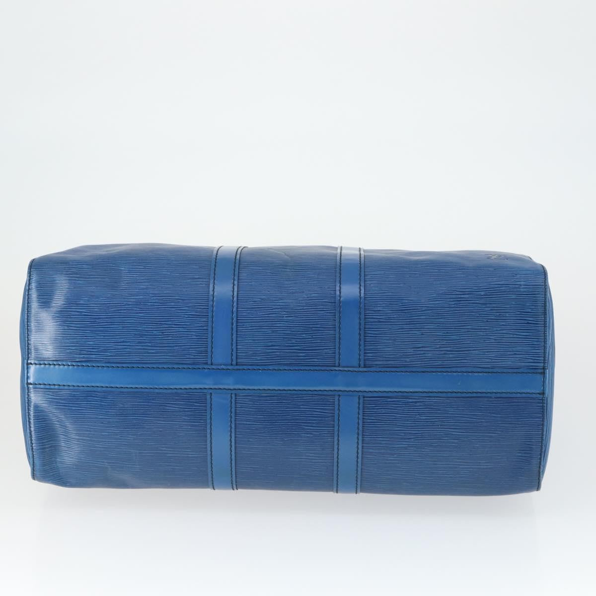 Louis Vuitton Keepall Bag Epi Leather, BLUE, LEATHER, Travel bag