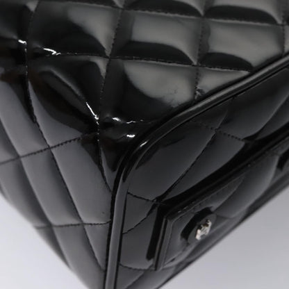 Chanel Vintage Metal Box Bag Quilted patent, Black, Patent Leather, Handbag