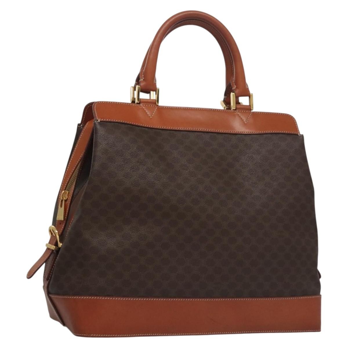 Celine Vintage Macadam Handbag Macadam, BROWN, PVC, Handbag