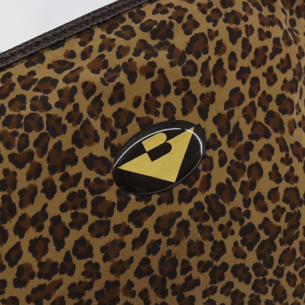 Bottega Veneta Vintage Shoulder Bag Leopard Print, BROWN, NYLON, Shoulder bag