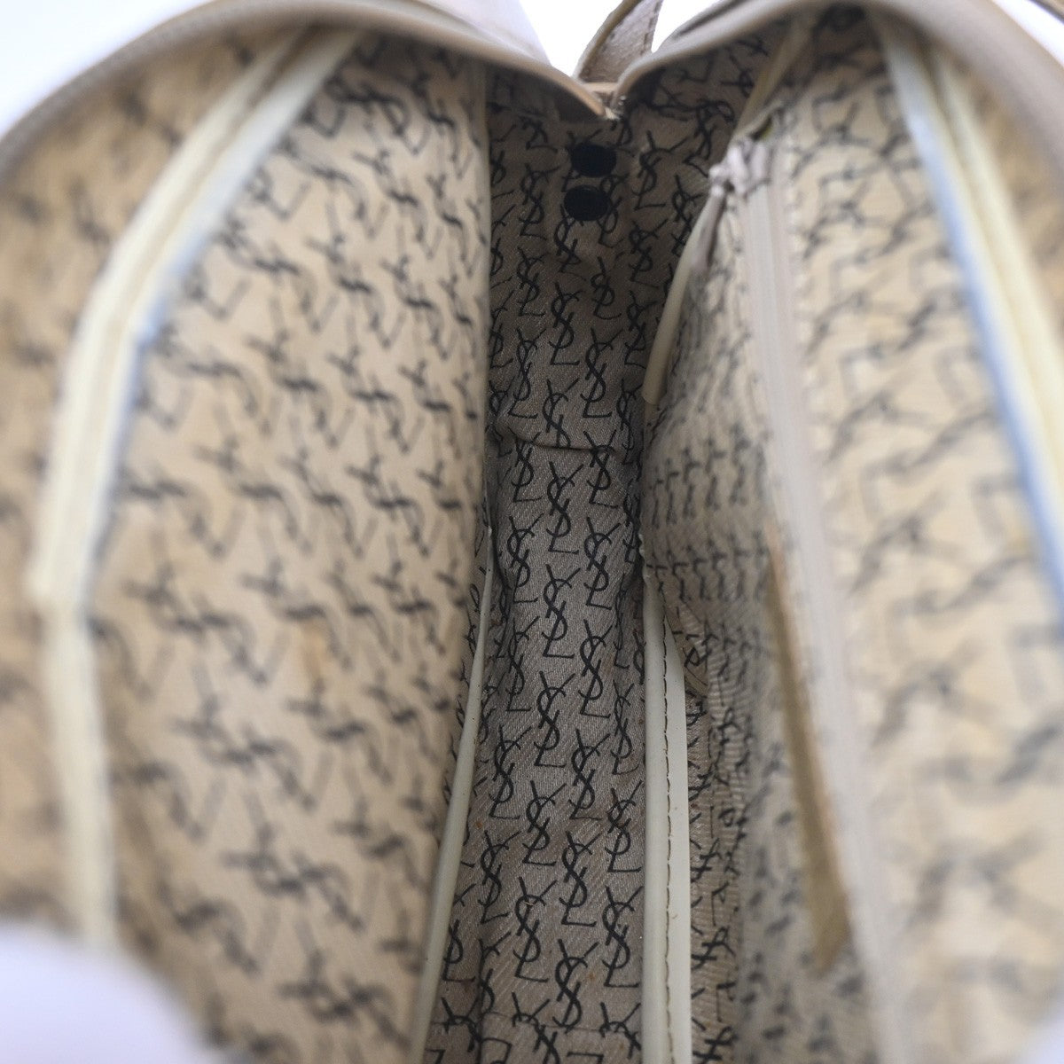 Saint Laurent Vintage Shoulder Bag PVC Leather, Beige, PVC, Shoulder Bag