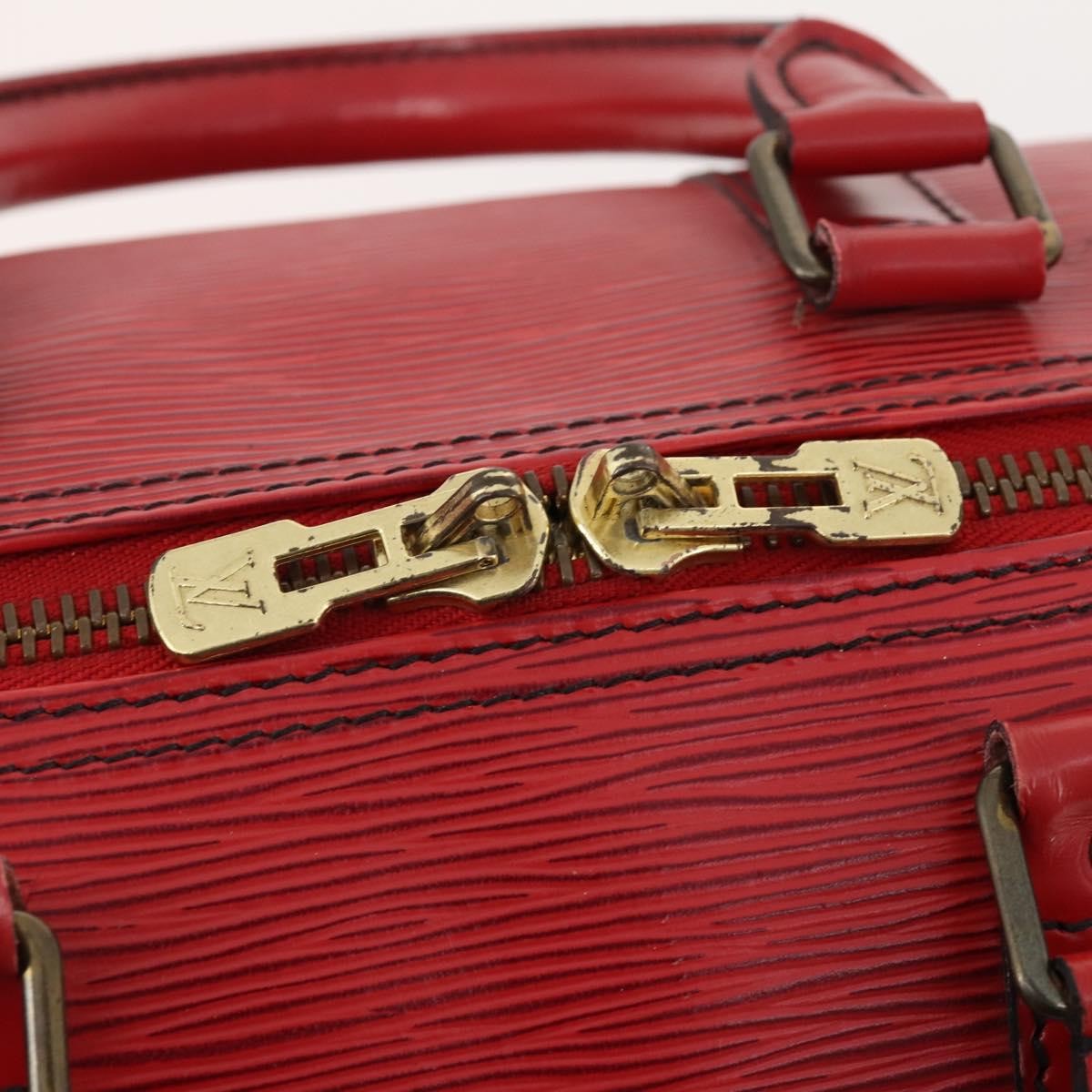 Louis Vuitton Keepall Bag Epi Leather, RED, LEATHER, Travel bag
