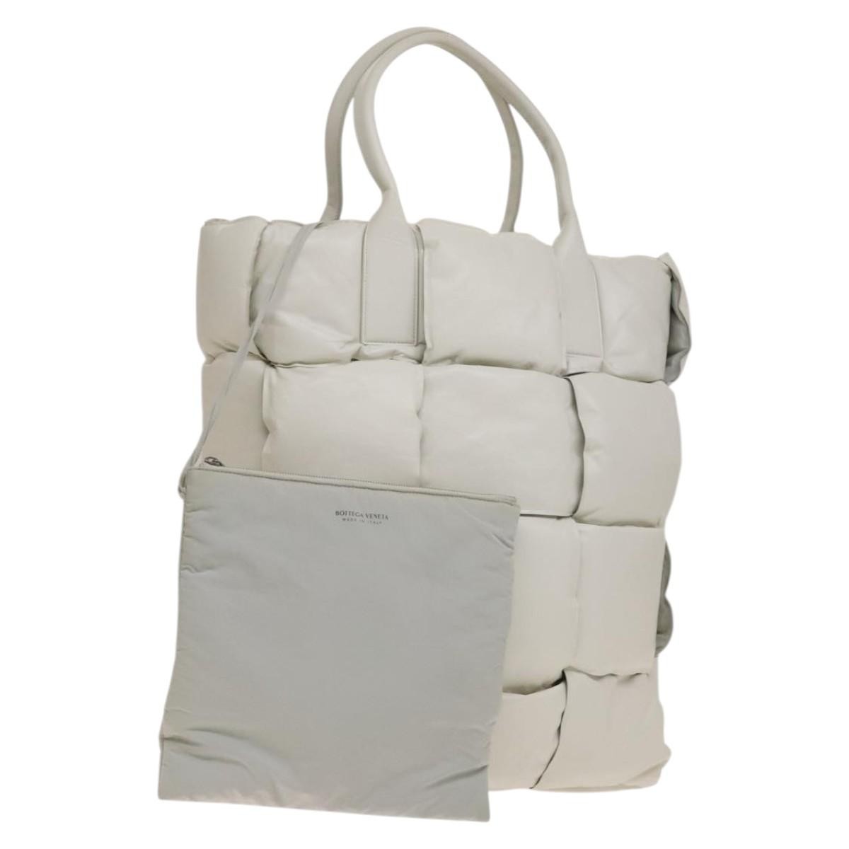 Bottega Veneta Squash Tote Padded Maxi Intrecciato Leather, WHITE, LEATHER, Tote bag