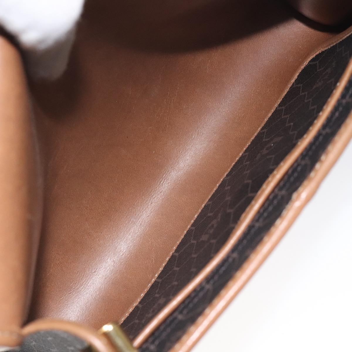 Christian Dior Vintage Honeycomb Flap Crossbody Bag Coated Canvas, BLACK, CANVAS, Crossbody bag