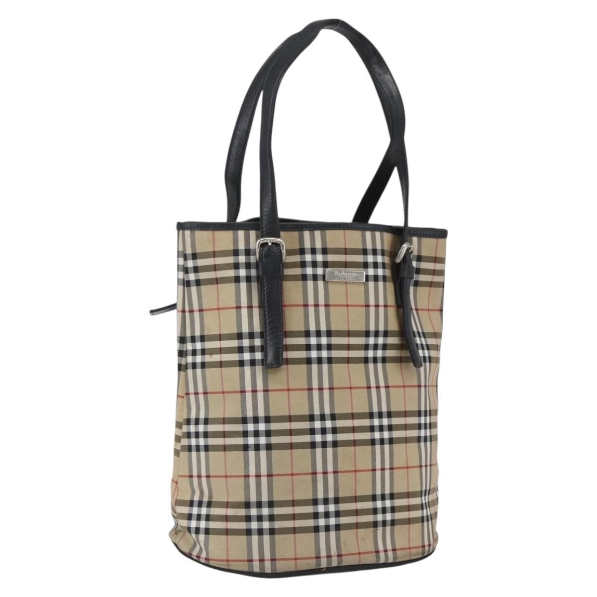 Burberry Nova Check Tote Nylon, BEIGE, NYLON, Tote bag