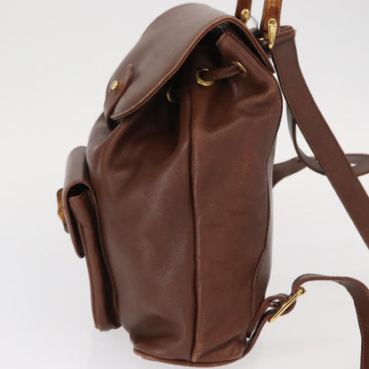 Gucci Vintage Bamboo Backpack Leather, BROWN, LEATHER, Backpack