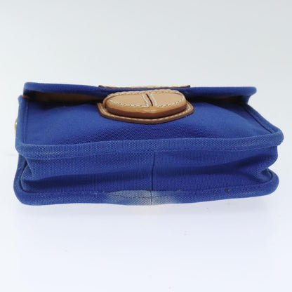 Prada Push Lock Flap Shoulder Bag Canvas, BLUE, CANVAS, Shoulder bag