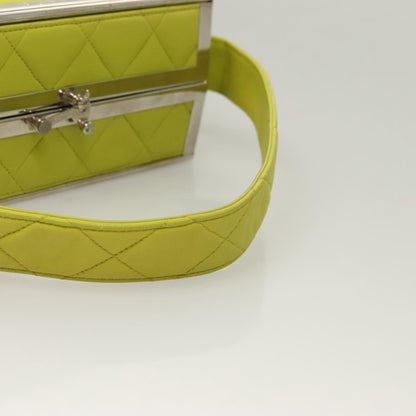 Chanel Vintage Metal Box Bag Quilted Lambskin, Green, Leather, Handbag