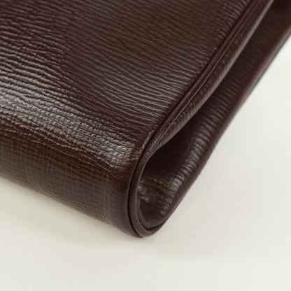 Celine Circle Logo Shoulder Bag Leather, BROWN, LEATHER, Shoulder bag