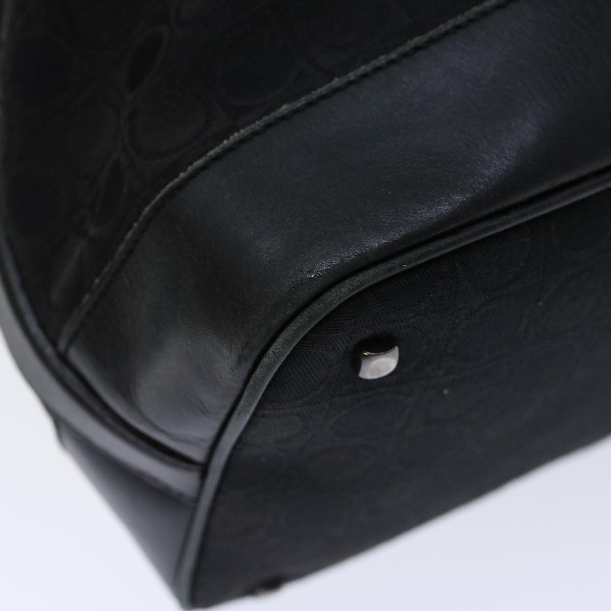 Salvatore Ferragamo Vintage Shoulder Bag Canvas, BLACK, CANVAS, Shoulder bag