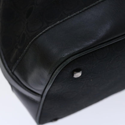 Salvatore Ferragamo Vintage Shoulder Bag Canvas, BLACK, CANVAS, Shoulder bag