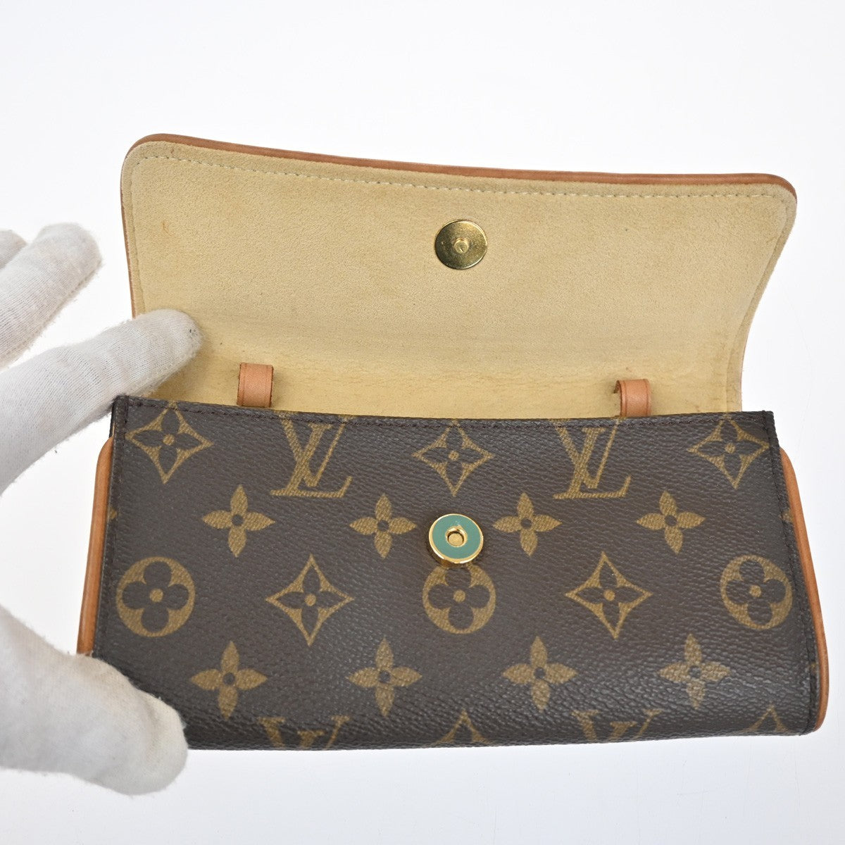 Louis Vuitton Twin Handbag Monogram Canvas, BROWN, CANVAS, Clutche & pouche