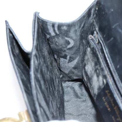 Salvatore Ferragamo Gancini Convertible Top Handle Bag Leather, BLACK, LEATHER, Handbag