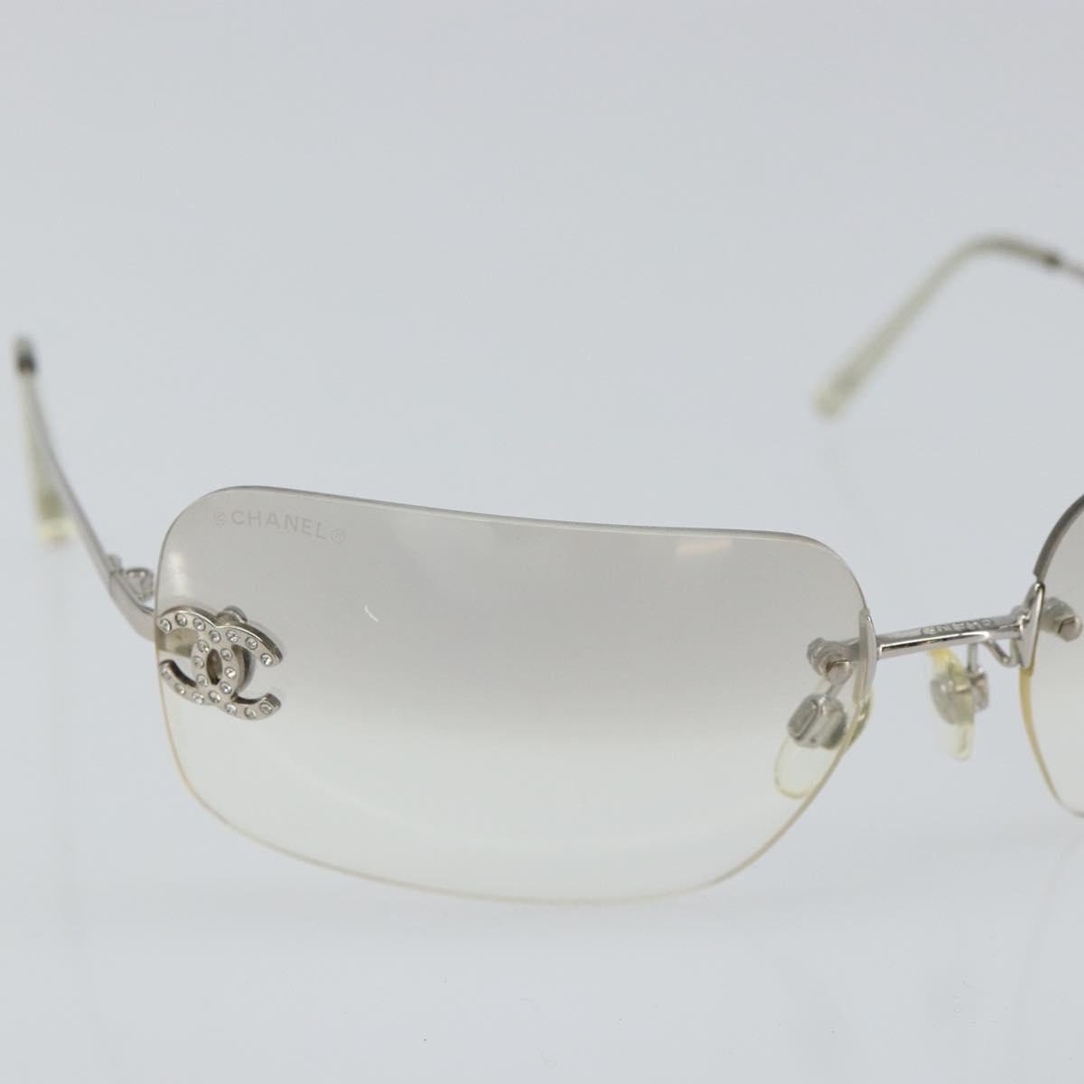 Chanel Logo CC Sunglasses Metal, SILVER, METAL, Sunglasse