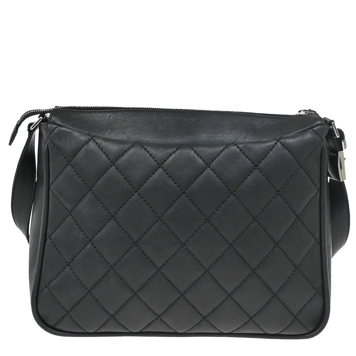 Chanel Vintage Timeless CC Adjustable Shoulder Bag Quilted Caviar, BLACK, LEATHER, Shoulder bag