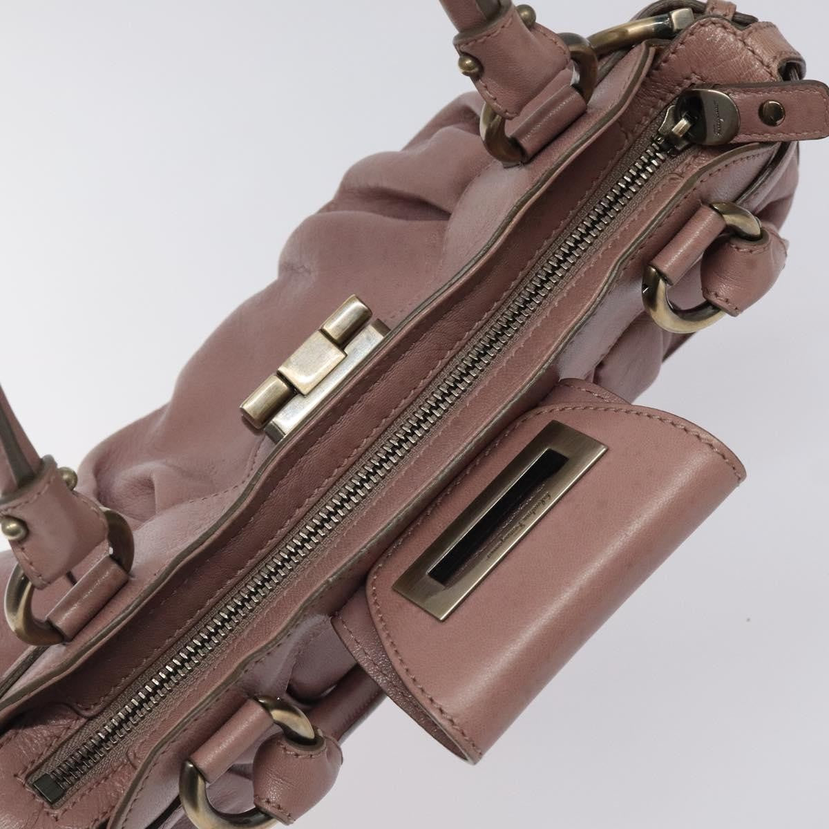 Salvatore Ferragamo Marisa Satchel Leather, PINK, LEATHER, Handbag