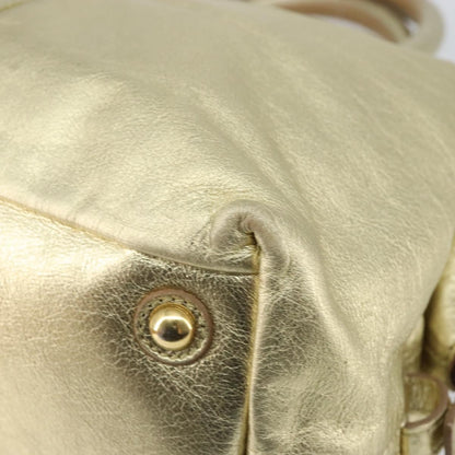 Saint Laurent Easy Y Bag Pebbled Leather, GOLD, LEATHER, Handbag