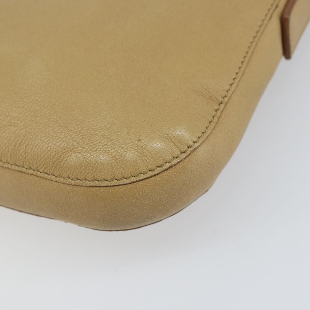 Celine Vintage Shoulder Bag Leather, BEIGE, LEATHER, Shoulder bag