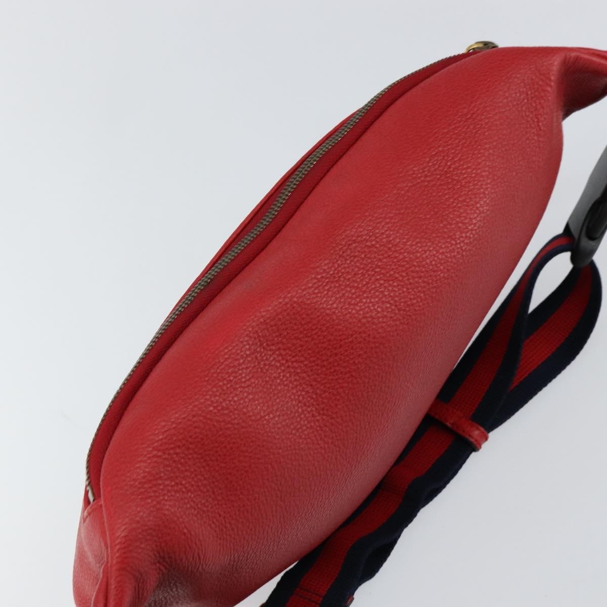 Gucci Logo Belt Bag Printed Leather, RED, LEATHER, Shoulder bag