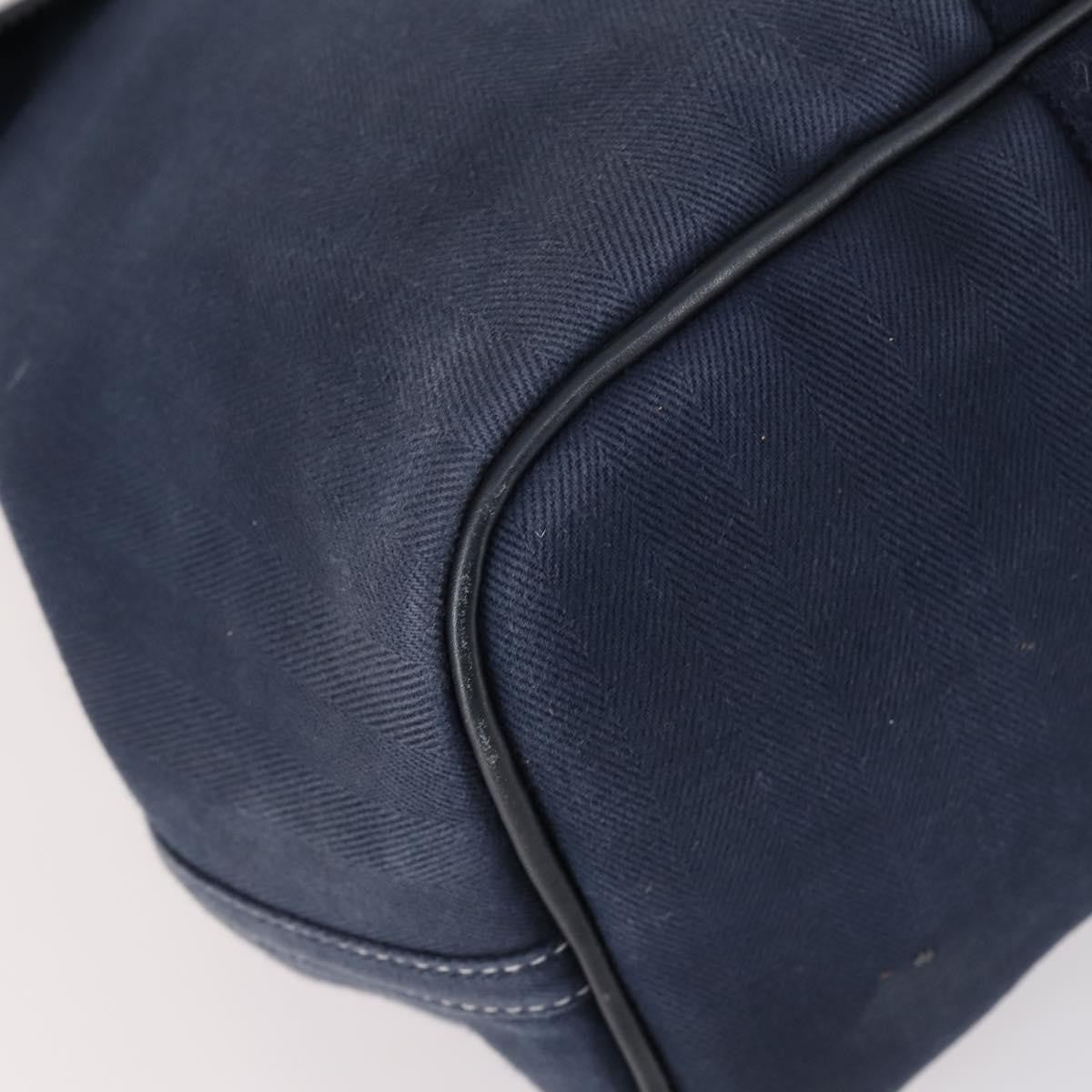 Hermes Valparaiso Bag Toile and Leather, NAVY, CANVAS, Handbag