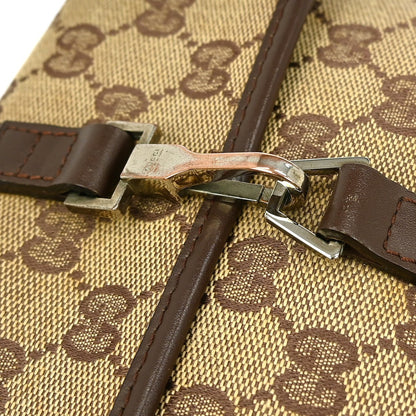 Gucci Buckle Belt Bag GG Canvas, BEIGE, CANVAS, Shoulder bag