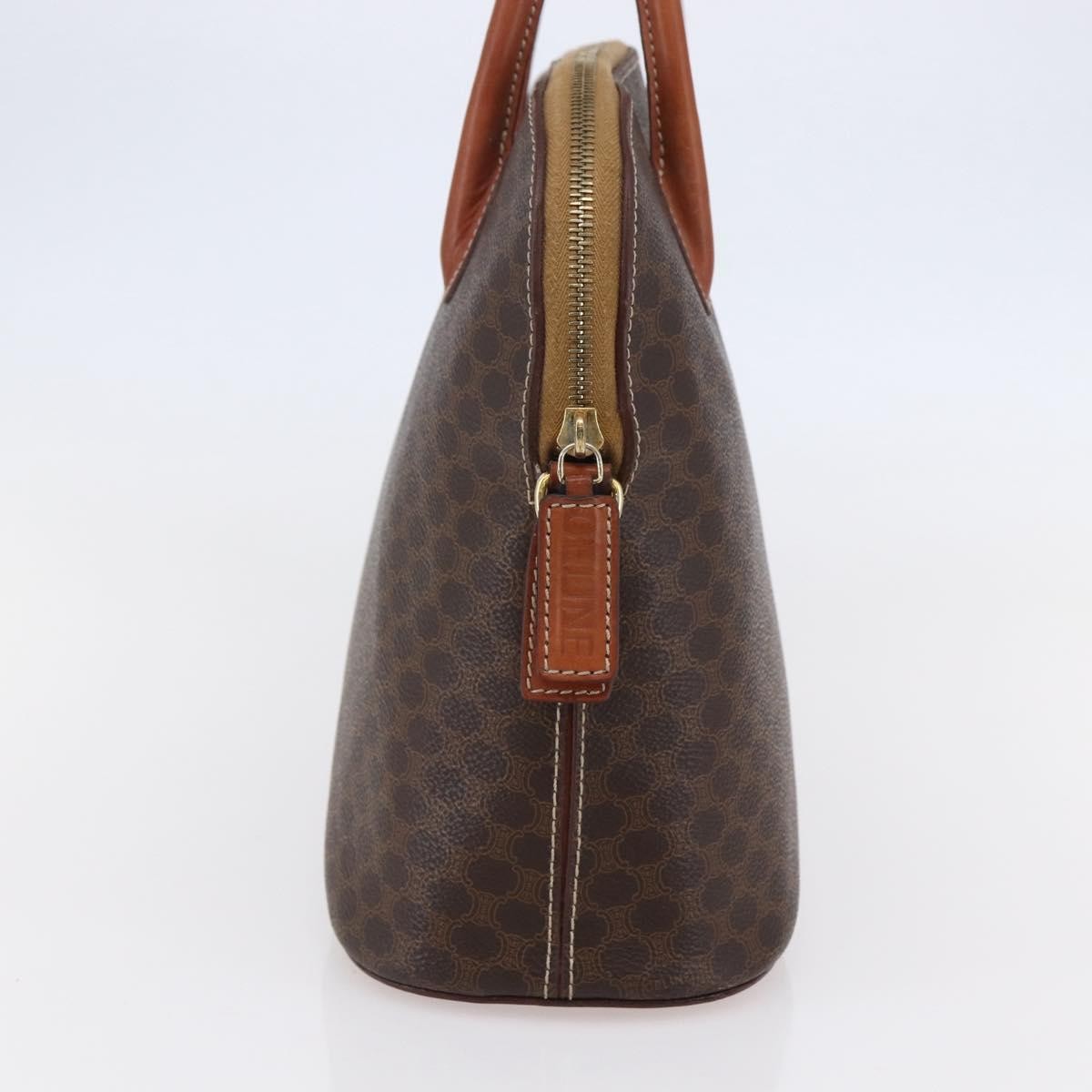 Celine Vintage Macadam Handbag Canvas, BROWN, CANVAS, Handbag