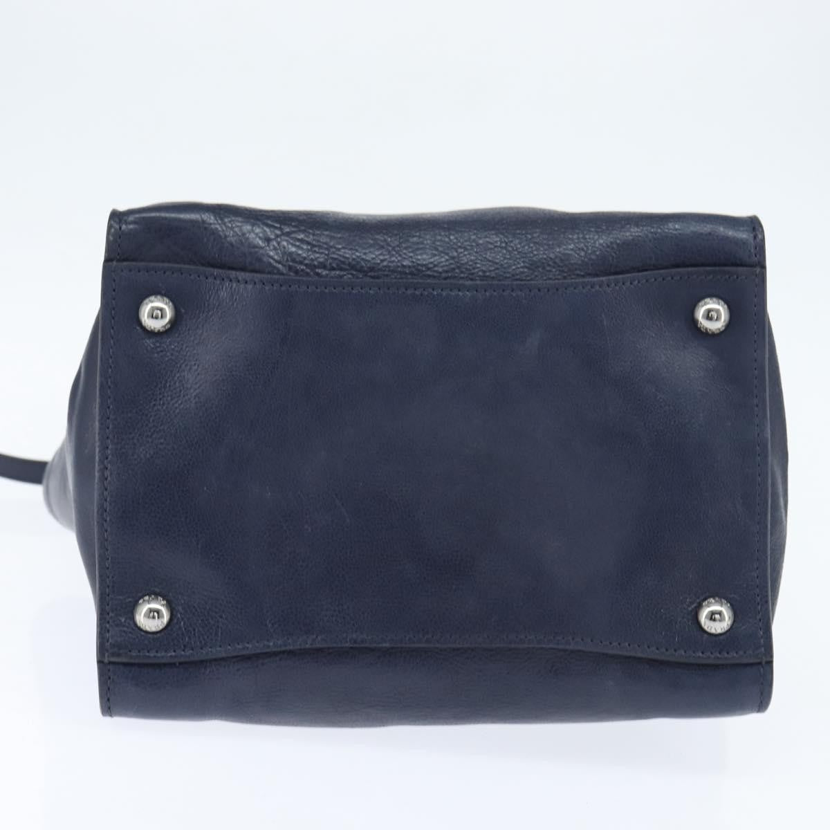 Prada Cuir Convertible Shopping Tote Leather, NAVY, LEATHER, Handbag