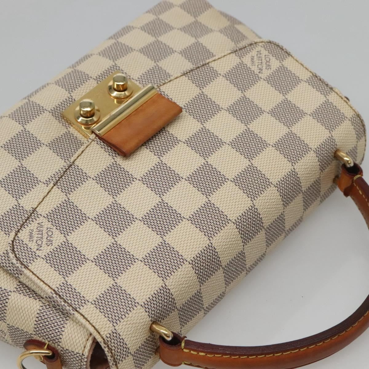 Louis Vuitton Croisette Handbag Damier, WHITE, CANVAS, Handbag
