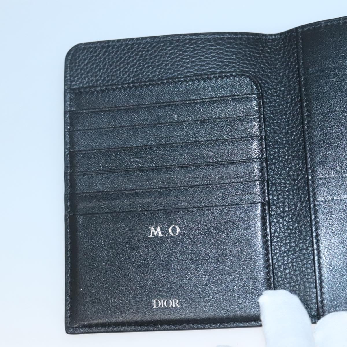 Christian Dior Bifold Card Holder Leather, BLACK, LEATHER, Card Holders