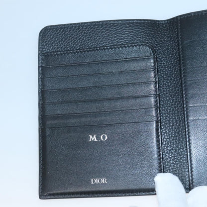 Christian Dior Bifold Card Holder Leather, BLACK, LEATHER, Card Holders