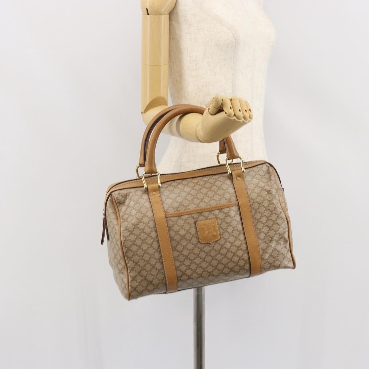 Celine Macadam Handbag Macadam with leather, BEIGE, PVC, Handbag