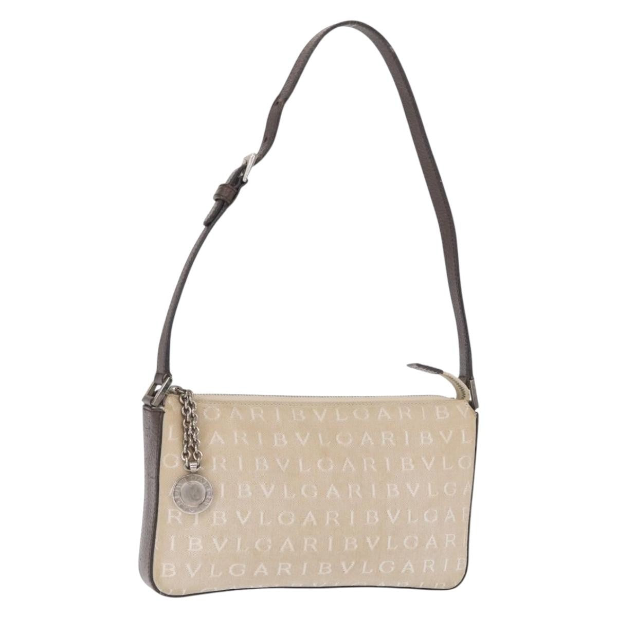 Bvlgari Pouch Canvas, BEIGE, CANVAS, Clutche & pouche