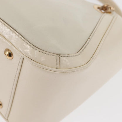 Salvatore Ferragamo Betulla Chain Tote Leather, WHITE, LEATHER, Handbag